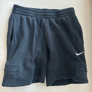 Vintage Washed Black Nike Sweat Shorts - Mens Small